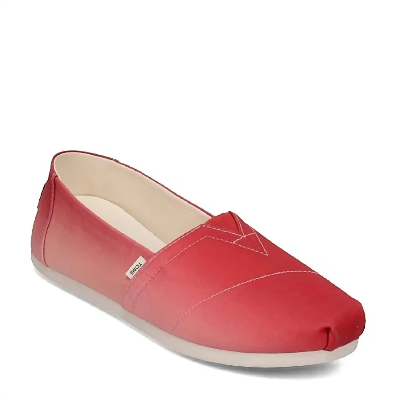 Women's Alpargata Flat Loafer In Pink Multi Gradient Canvas Organic Distressed Leather Shoe Style  