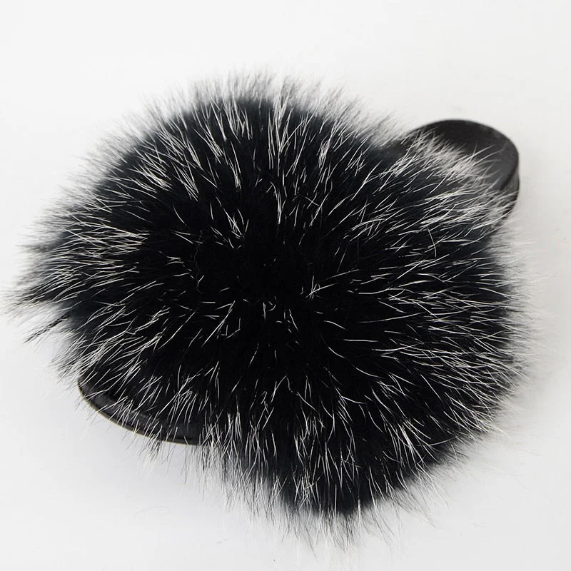 Women's Casual Summer Rivet Decor Synthetic Big Fur House Slippers Retro Plimsoll Style  