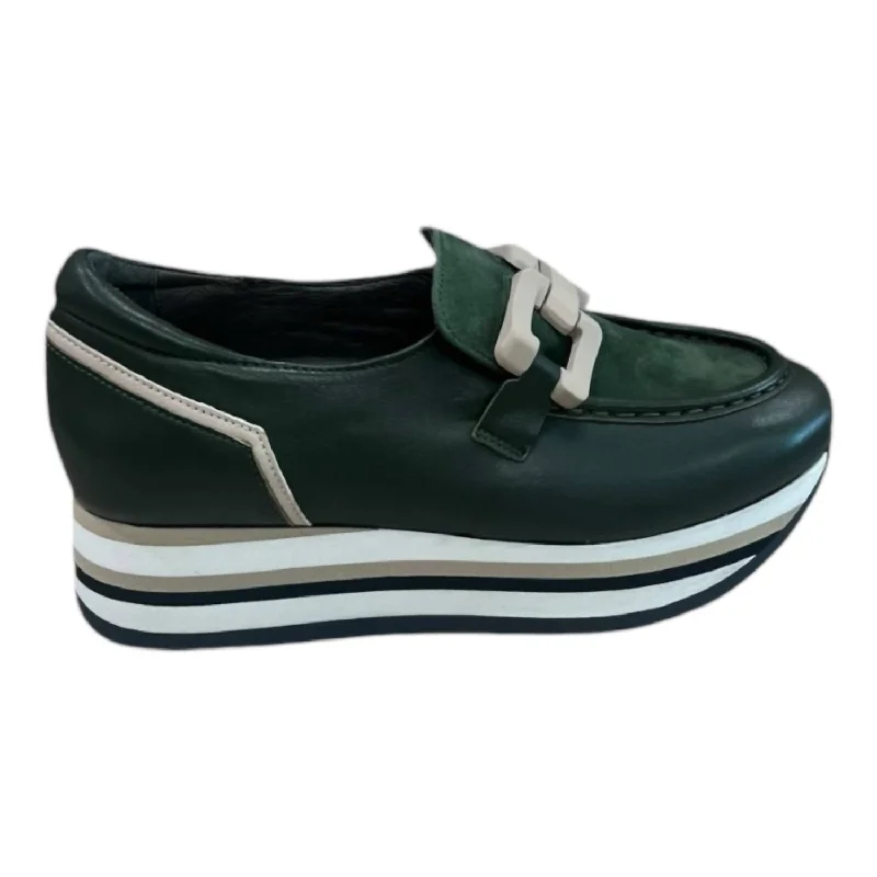 Women's Cathy Loafers In Khaki/sahara Rubber - Sole Plimsoll Look  