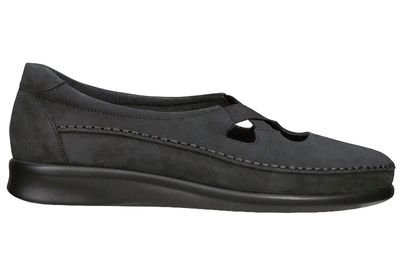 Women's Crissy Slip-On Loafer- Narrow Width In Nero Single - Buckle Monk Look  