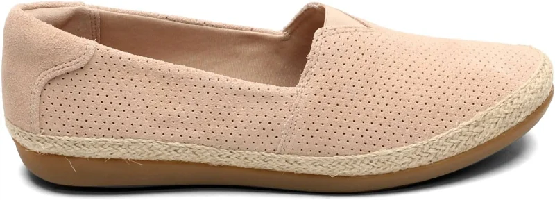 Women's Danelly Sky Loafer Flat In Blush Suede Elastic - Sided Chelsea Look  