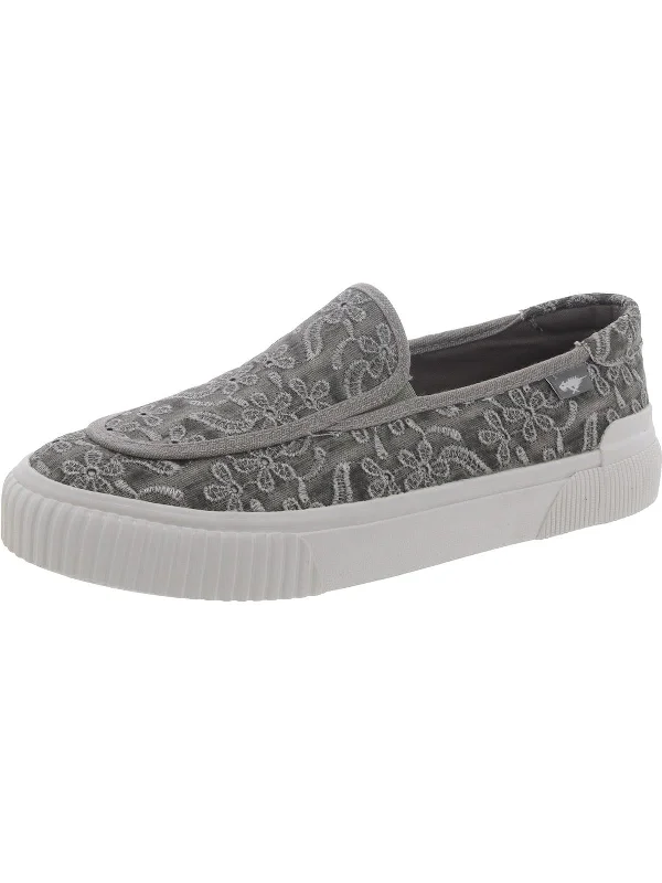 Womens Floral Embroidered Slip-On Sneakers Hiking Boot Durability Style  
