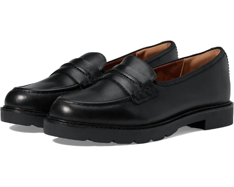 Women's Janney Loafer In Black Checkered Shoe Pattern Look  