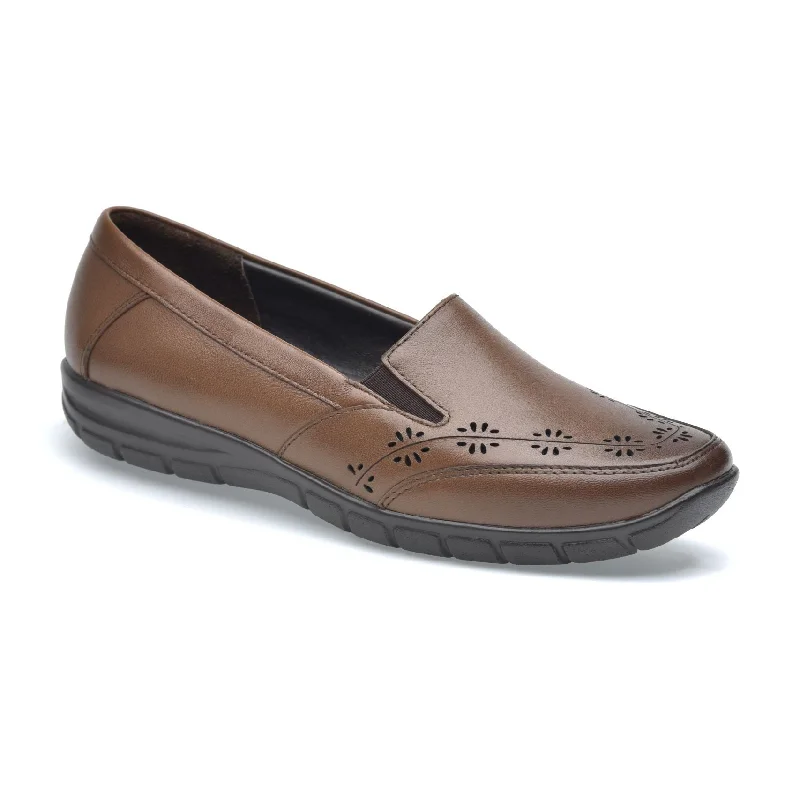 Women's lambskin Mocassin- Angy Checkered Shoe Pattern Look  