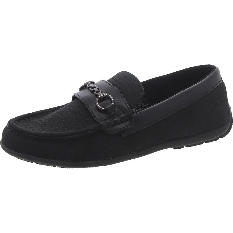Womens Leather Flat Loafers Ankle - High Military Boot Style  