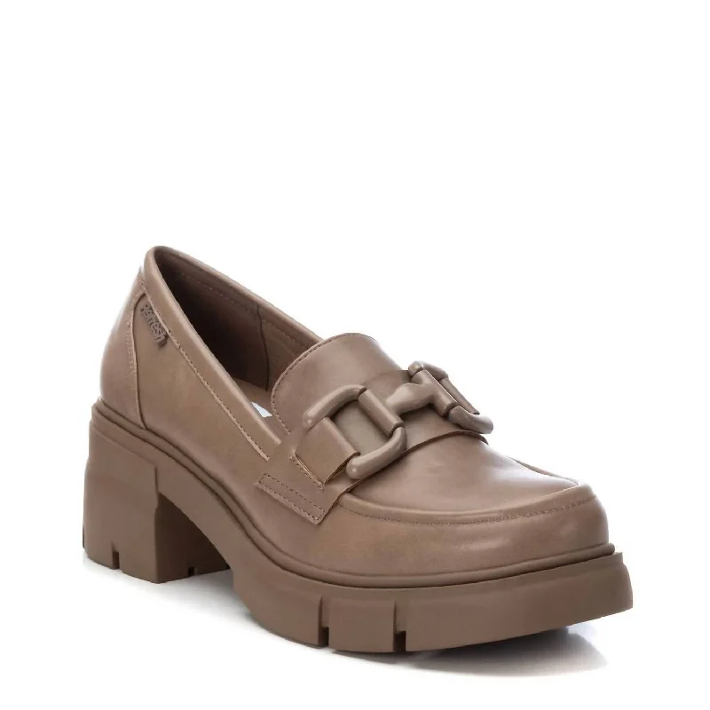 Women's Moccasins In Taupe Lightweight Tennis Sneaker Look  