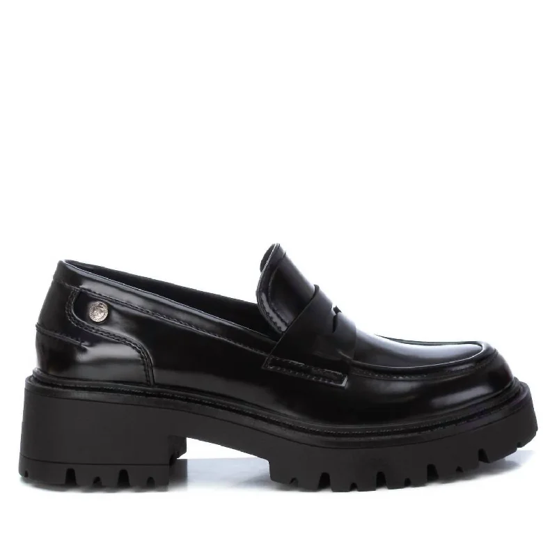 Women's Moccasins Shoes In Black Brogue Oxford Aesthetic 
