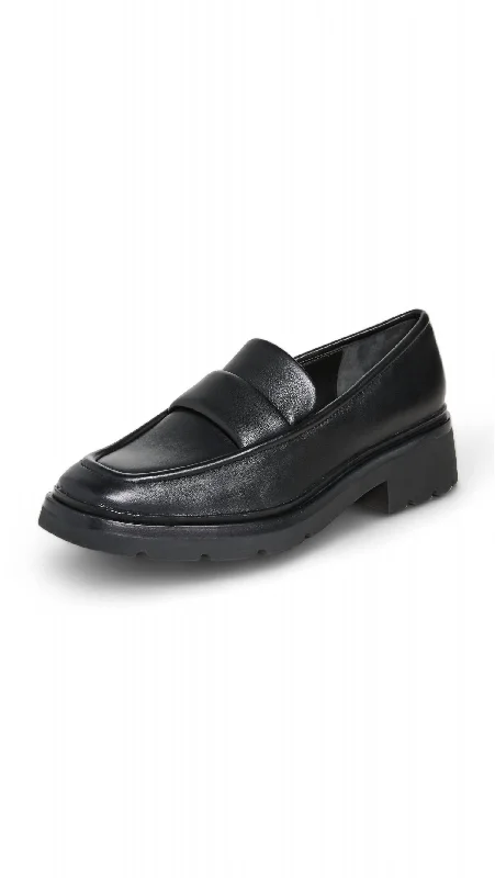 Women's Robin Loafer In Black Leather Buckle -