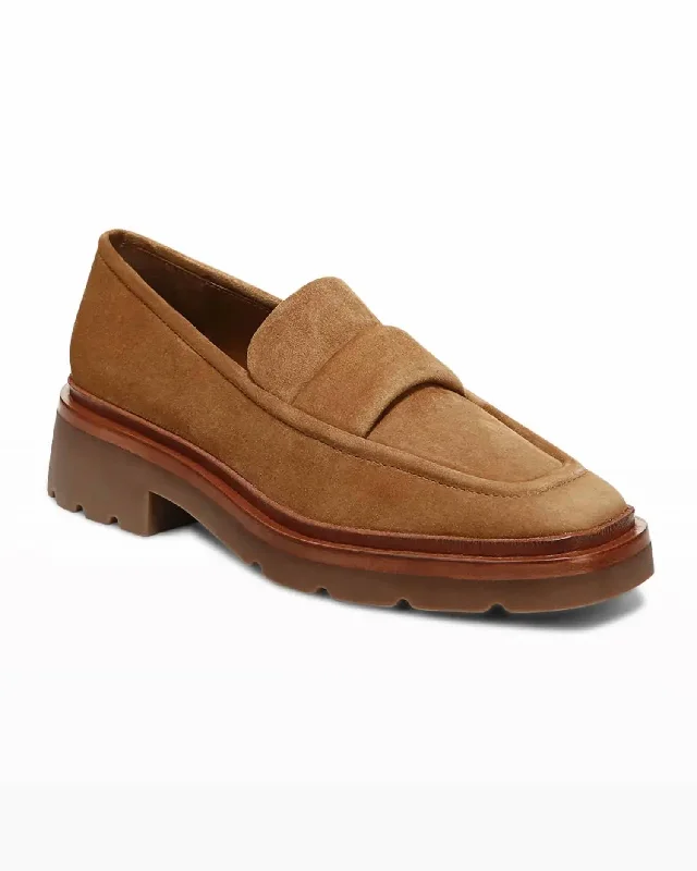 Women's Robin Loafer In Light Fawn Suede Zip - Up Boot Style  