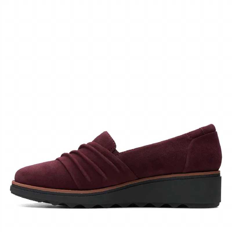 Women's Sharon Villa Loafer In Burgundy Suede Ankle - High Military Boot Style  