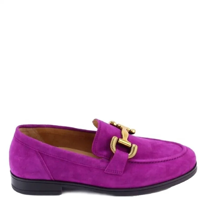 Women's Suede Loafer In Malva Comfortable Derby Style  