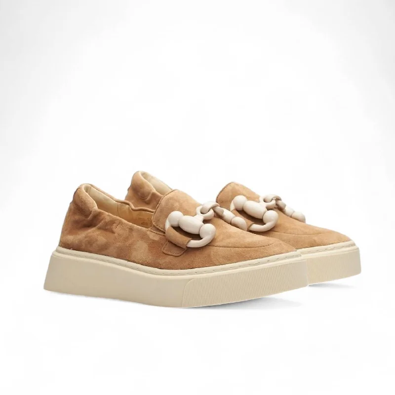 Women's Tais Loafer In Cognac Edwardian Shoe Look  