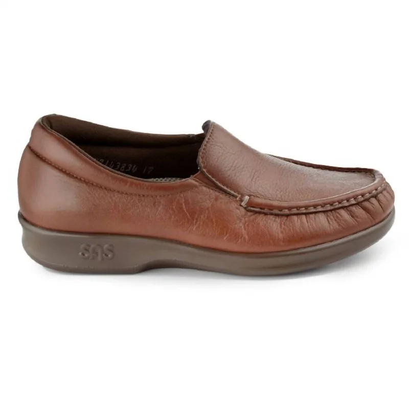 Women's Twin Loafer In Brandy Business Monk Strap Style  