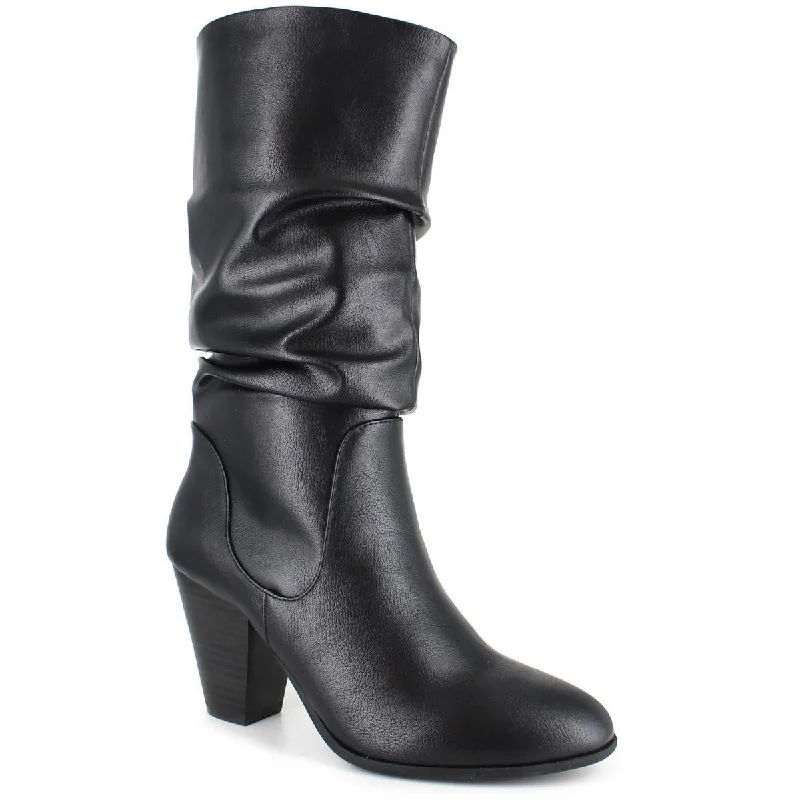 XOXO Womens Oliana Faux Leather Slouchy Mid-Calf Boots Victorian - Era Boot Style  
