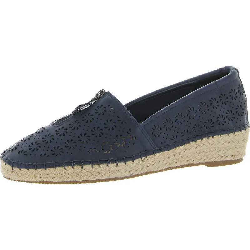 Zenon Womens Laser Cut Wedge Loafers Wingtip Oxford Design 
