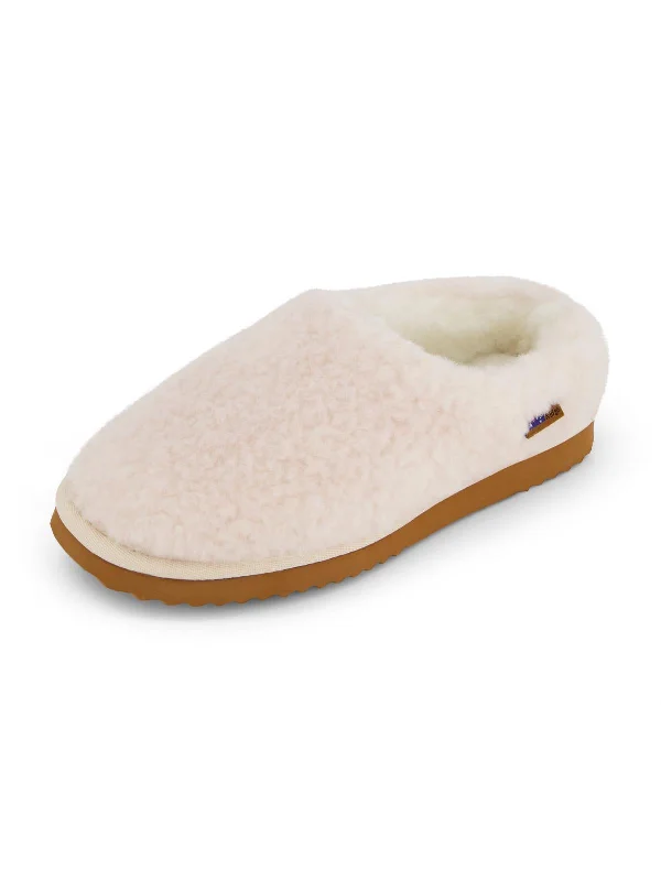 Aria Womens Shearling Cozy Slide Slippers Beaded Moccasin Design 