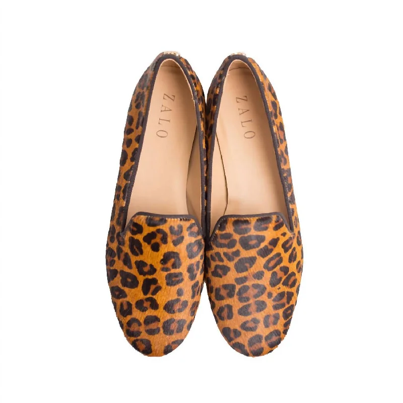 Cheetah Calf Hair Slipper In Mocha Artisan - Crafted Loafer Style  