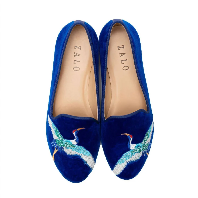 Crane Slipper In Peacock Upcycled Shoe Look  