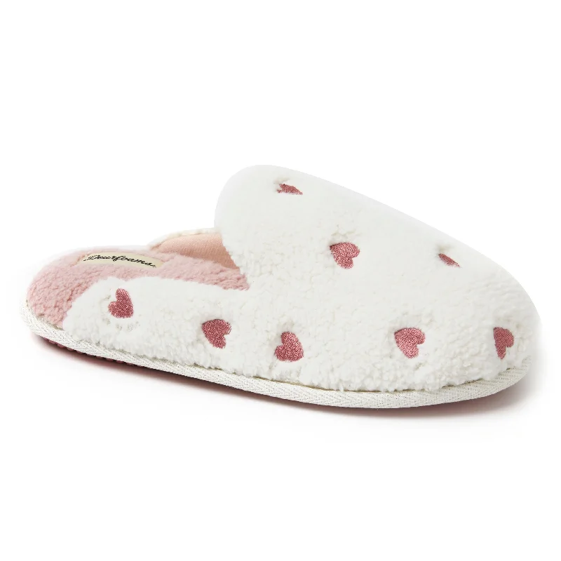 Dearfoams Women's Valentines Day Scuff Slipper Rubber - Sole Plimsoll Look  