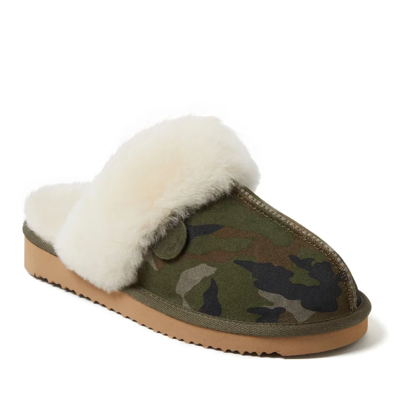 Fireside By Dearfoams Women's Sydney Genuine Shearling Scuff Dressy Chelsea Boot Style 