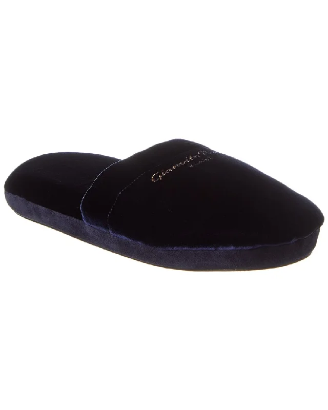 Gianvito Rossi Bellagio Velvet Slipper Skateboarding Sneaker Style  