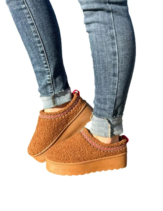 In The Morning Sherpa Slippers In Brown Smart - Shoe Functionality Style  