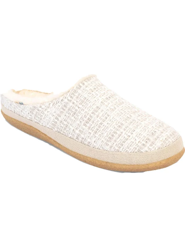 Ivy Womens Faux Fur Casual Slide Slippers Ivy League Loafer Look 