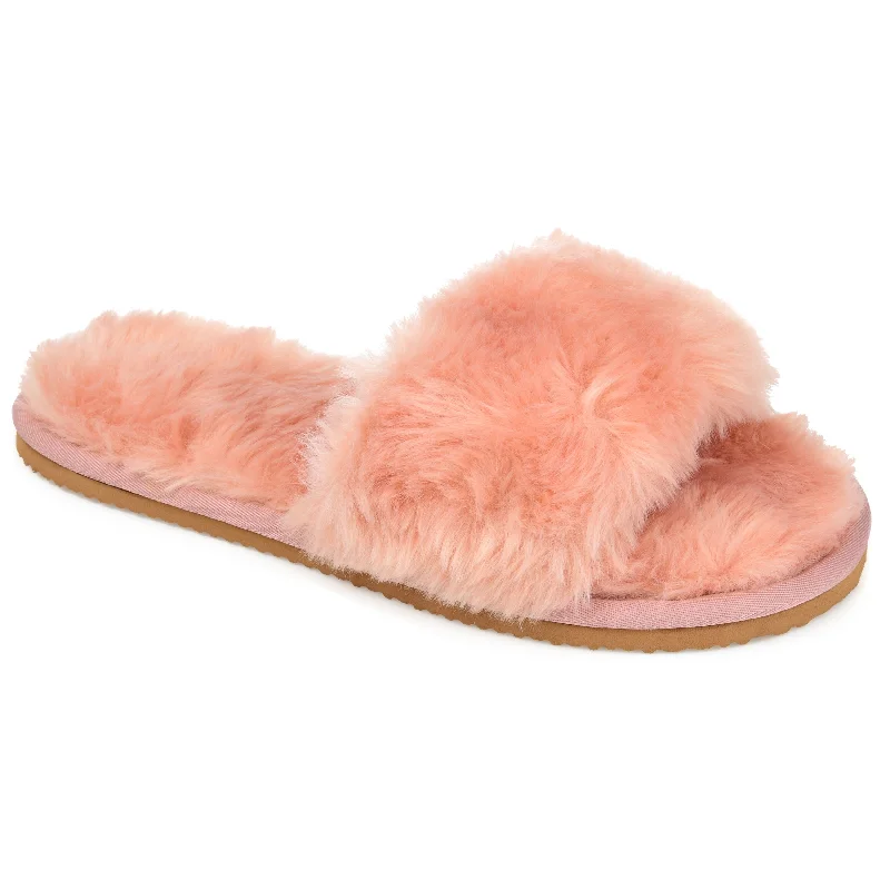 Journee Collection Women's Dawn Slipper Metallic Trim Shoe Design  