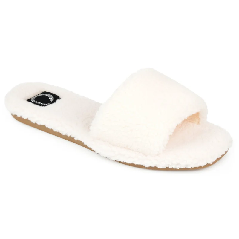 Journee Collection Women's Faux Fur Sunlight Slipper Patchwork Shoe Aesthetic  