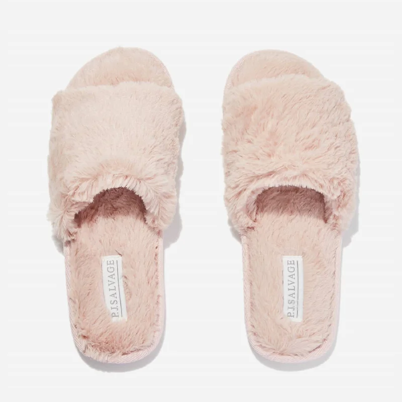 Luxe Plush Slides In Blush Slide Sandal Beach Style  