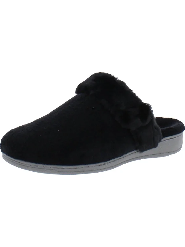 Marielle Womens Terry Cloth Slide Slippers Tech - Inspired Sneaker Look  