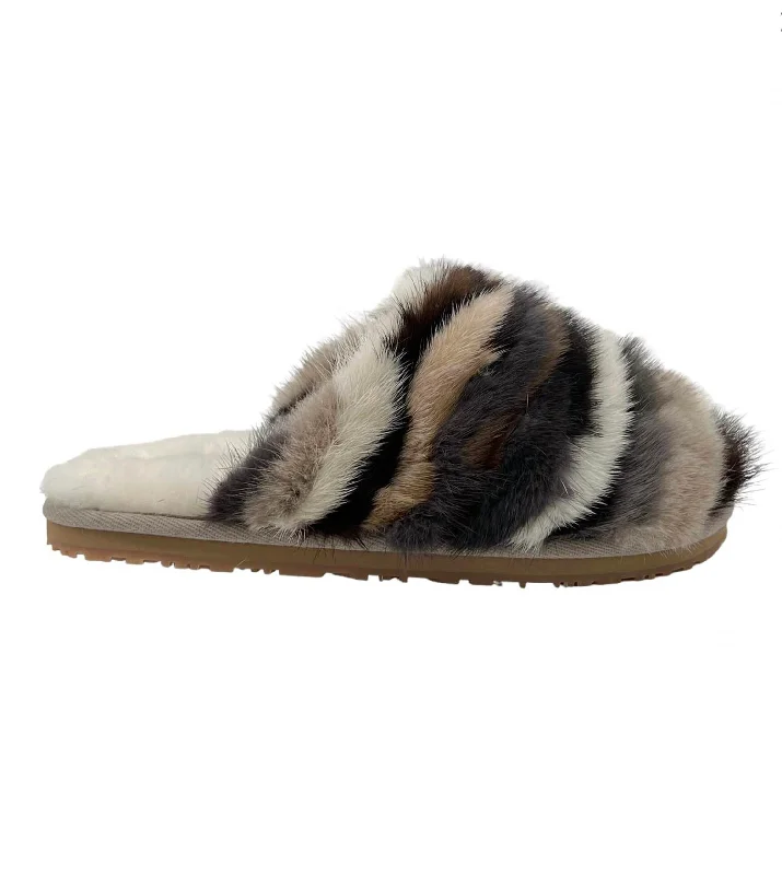 Mink Stripey Slippers In Multi Blue Coast Loafer Aesthetic 