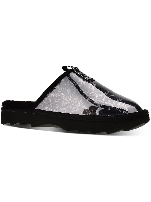 Portiaa Womens Faux Fur Slip On Slide Slippers Desert Boot Utility Style  