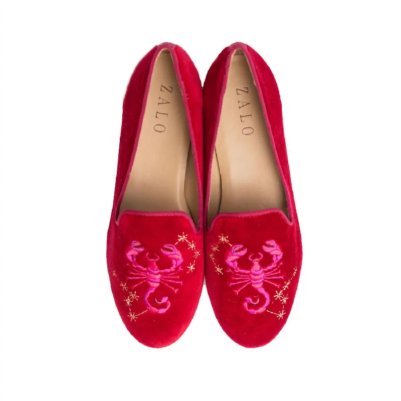 Scorpio Slipper In Cherry Edwardian Shoe Look  
