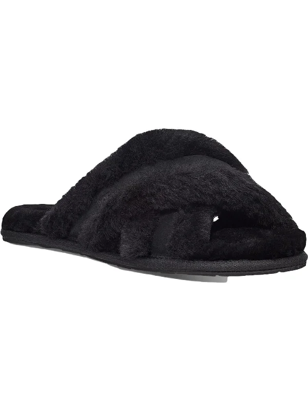 Scuffita Womens Shearling Cozy Slide Slippers Ivy League - Inspired Derby Look 