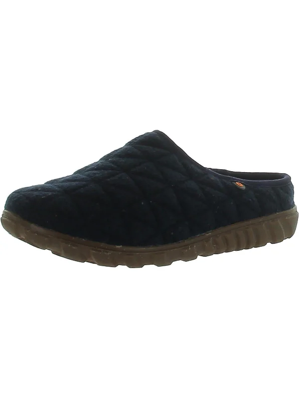 SNWDY Womens Faux Fur Lined Comfy Slide Slippers Ivy League Loafer Look 