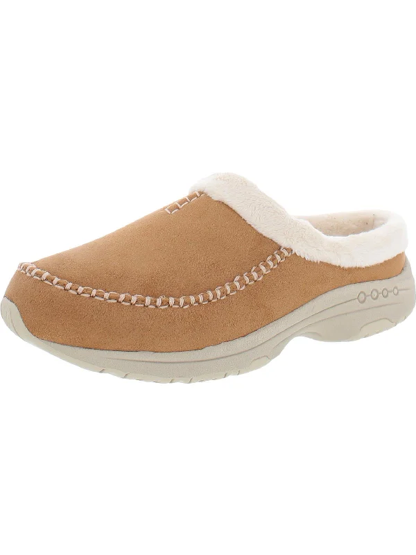 Travel Furr 2 Womens Faux Fur Cozy Loafer Slippers Zip - Up Boot Style  