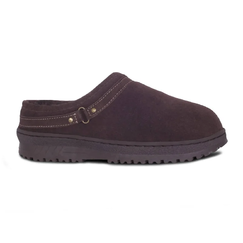 Unisex Sheepskin Clog In Chocolate Bespoke Shoe Aesthetic 