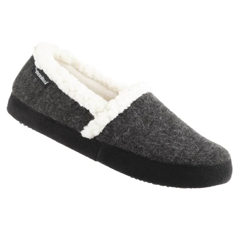 Women‚Äôs Microsuede Marisol Closed Back Slipper In Black Memory - Foam Slipper Look  