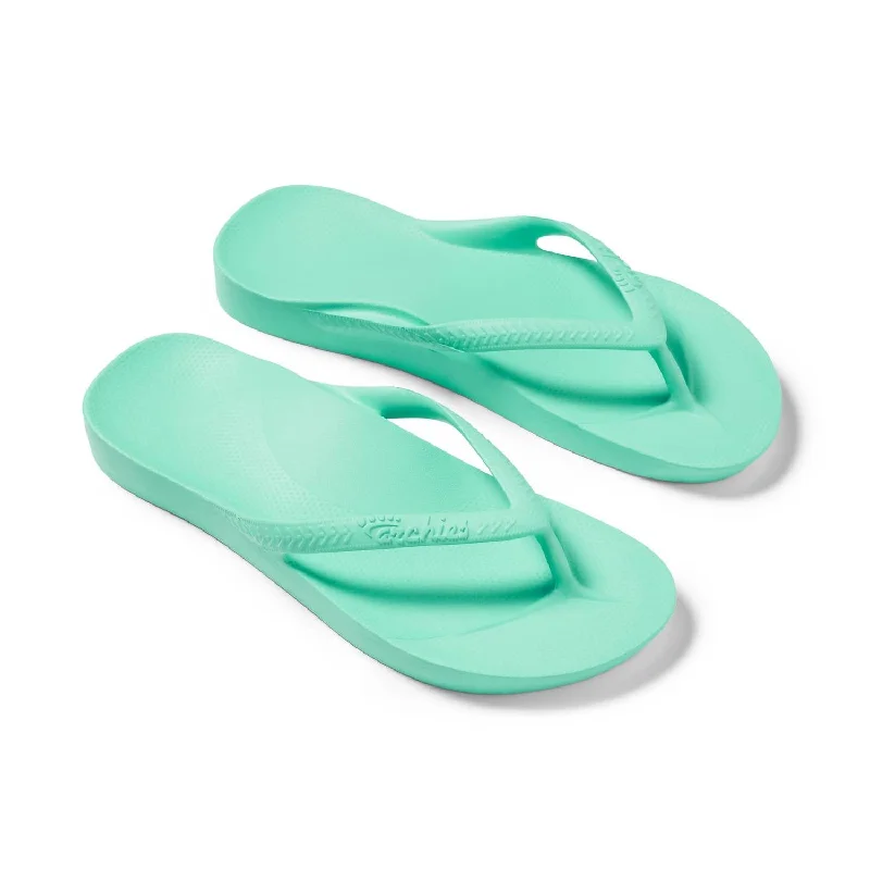 Women's Arch Support Flip Flops In Mint Skateboarding Sneaker Style  