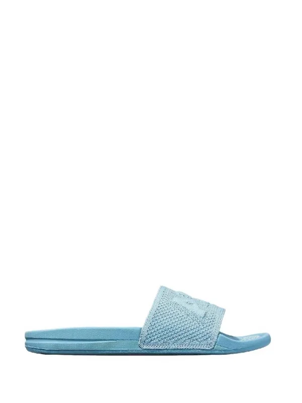 Women's Big Logo Techloom Slide In Ice Blue Loose - Fit Slipper Style  