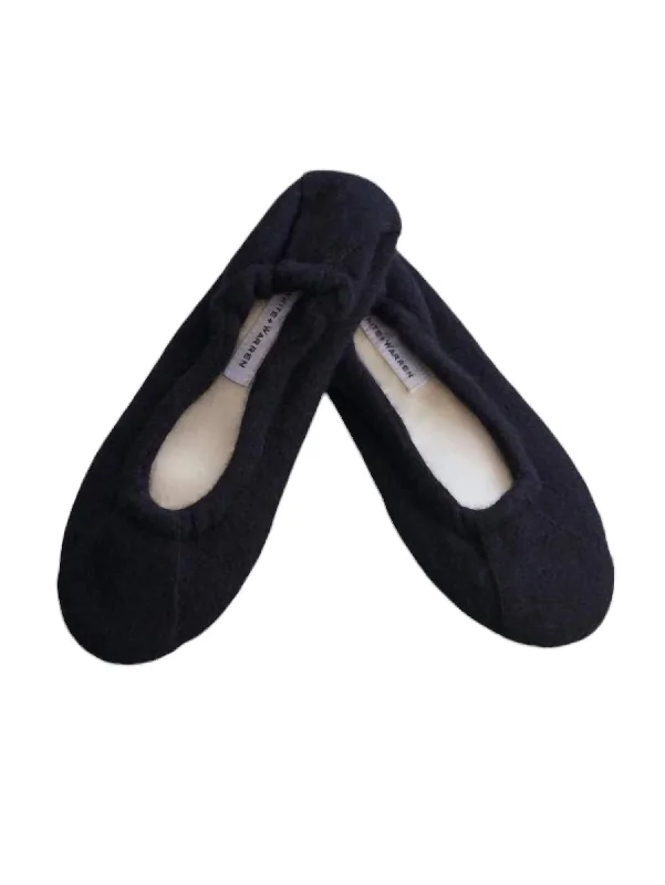 Women's Cashmere Ballet Slipper In Black Athleisure Derby Style  