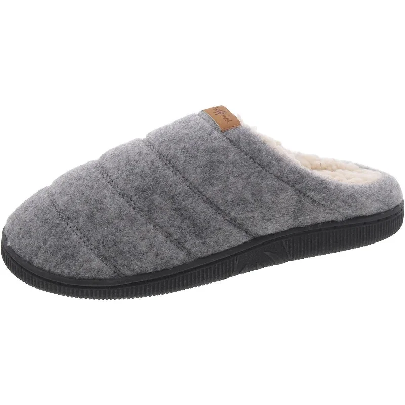 Womens Faux Fur Padded Insole Slide Slippers Wingtip Oxford Design 