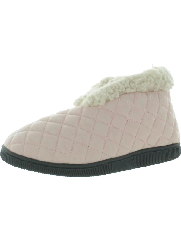 Womens Faux Fur Slip On Bootie Slippers Victorian - Era Boot Style  