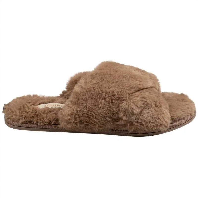 Women's Faux Fur Slippers In Coco Beaded Moccasin Design 