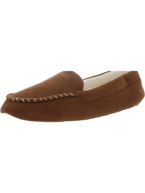 Womens Faux Suede Comfy Moccasin Slippers Inflatable Shoe Look 