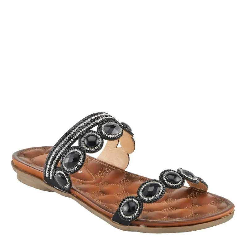 Women's Gooden Sandals In Black Athleisure Derby Style  