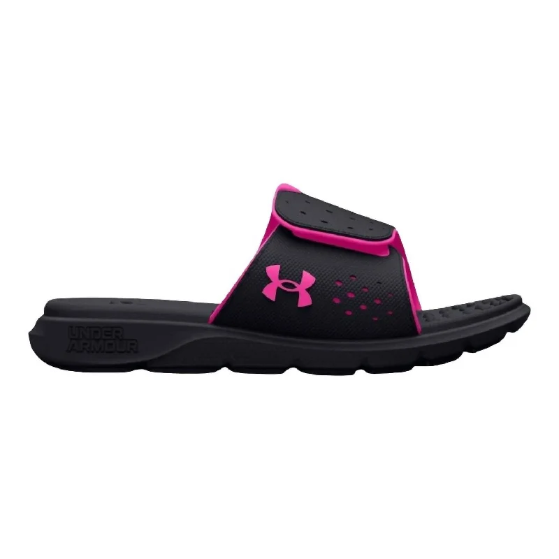 Women's Ignite Pro Slides In Black/rebel Pink Hemp - Material Shoe Style  