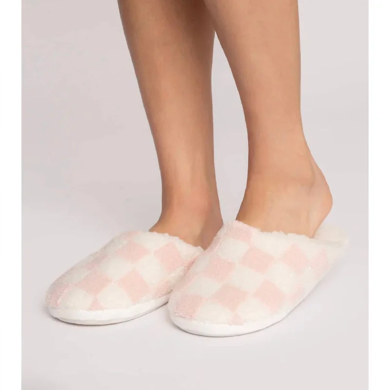 Women's Let’S Get Cozy Slippers In Pink Clay Cowboy Boot Western Style  