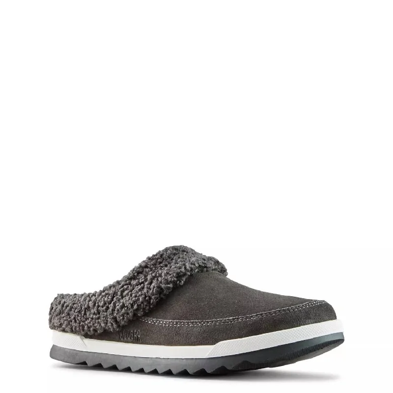 Women's Liliana Slipper In Pewter Suede Distressed Leather Shoe Style  